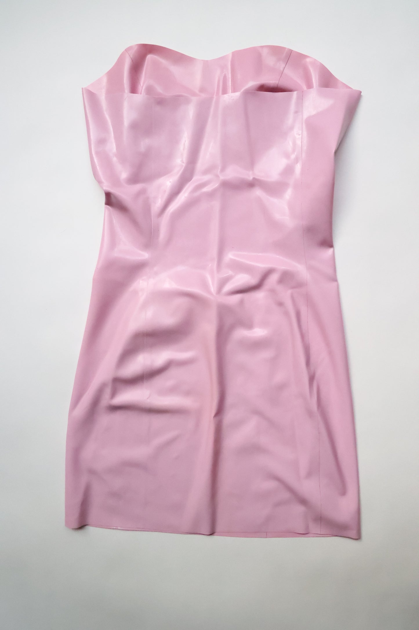 Bright&Shiny Latex Boob Tube Minikleid, figurbetont – Damen XS oder S – Pink