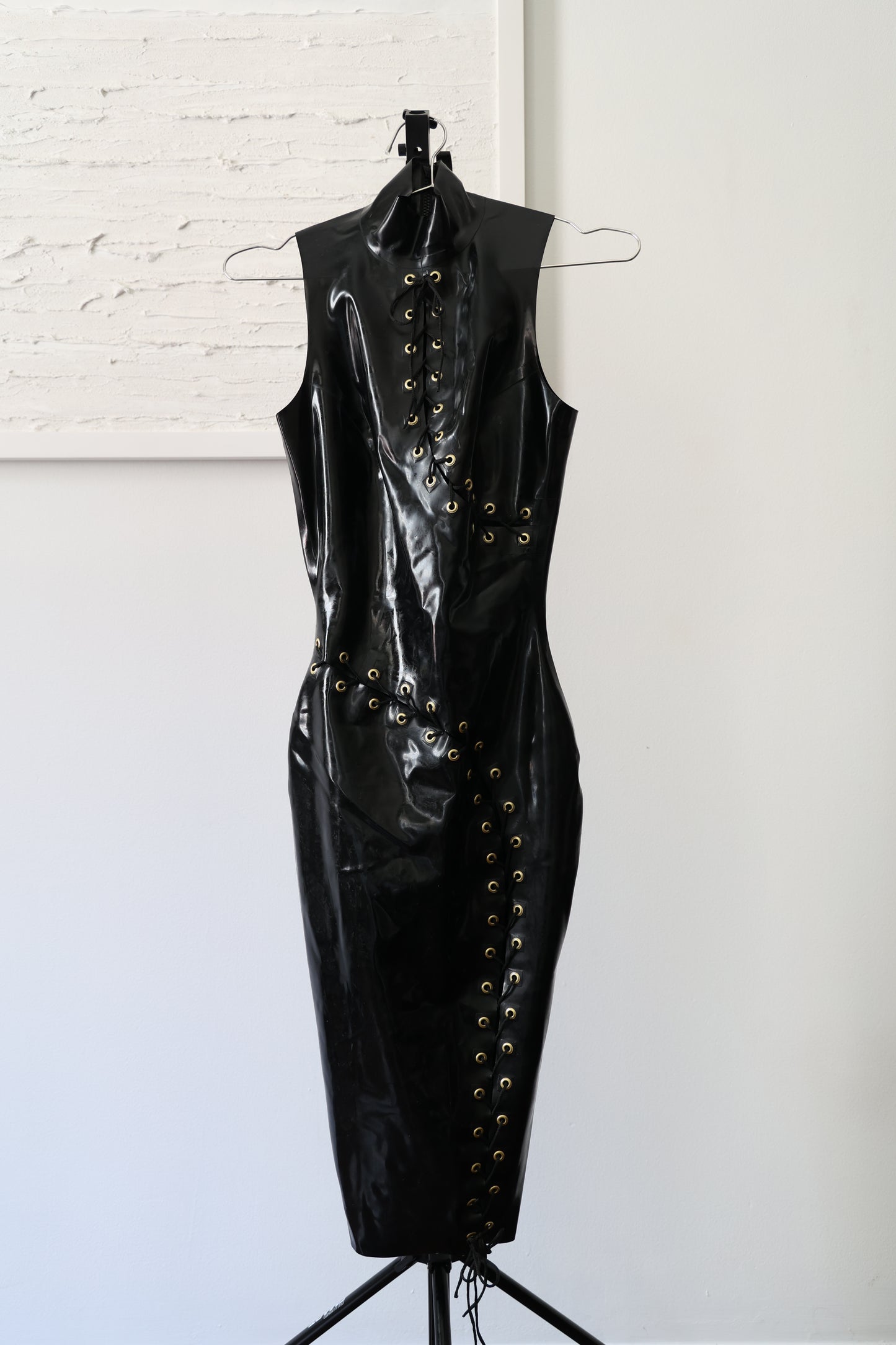 William Wilde Priestess Latex Dress (Bodycon Midi w Gold Hardware) - X InLatex William Wilde Priestess Latex Dress (Bodycon Midi w Gold Hardware) - X InLatex