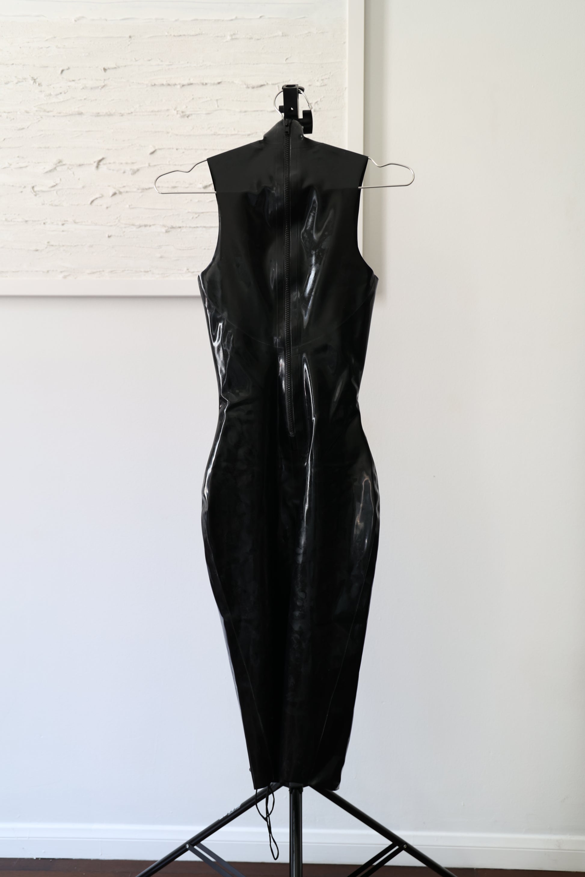 William Wilde Priestess Latex Dress (Bodycon Midi w Gold Hardware) - XS William Wilde Priestess Latex Dress (Bodycon Midi w Gold Hardware) - XS